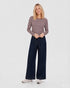 Freequent FQLIANA Striped Long-Sleeve Top 207833 Port Royale Wine and Moonbeam