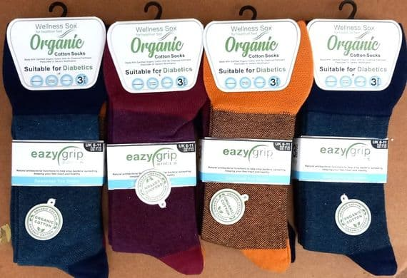 Eazy Grip Men’s Organic Wellness Socks 3 Pack | Non-Elastic Cuff UK 6–11 (3247)