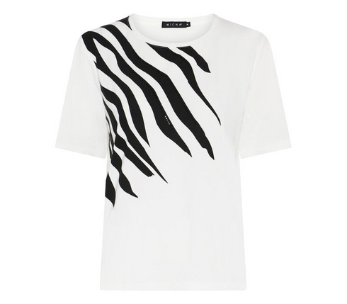 Micha T-Shirt White and Black with shoulder print design 181 141
