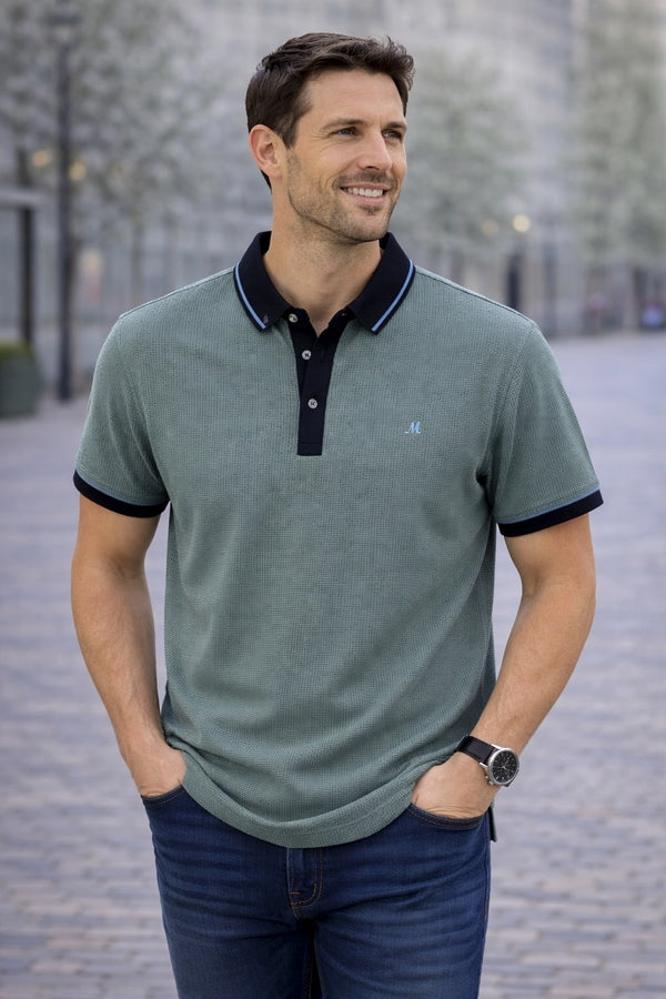 Mineral Clothing Pedal Green Jacquard Polo Shirt ML211502