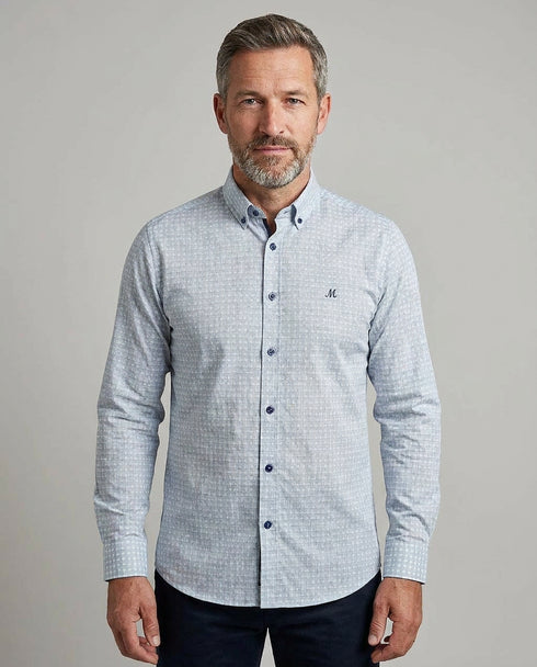Mineral Clothing Laxey Green Patterned Slim Fit Shirt ML252295