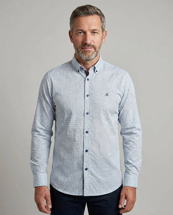Mineral Clothing Laxey Green Patterned Slim Fit Shirt ML252295
