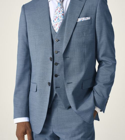 Skopes Lucien Tailored Teal Blue 3 Piece Suit