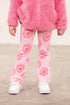 Lighthouse Kids Pink Floral Print Cotton-Rich Stretch Jersey Flared Mollie Leggings