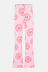 Lighthouse Kids Pink Floral Print Cotton-Rich Stretch Jersey Flared Mollie Leggings