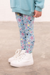 Lighthouse Kids Mollie AW26 Pastel Teal Floral Cotton Stretch Lightweight Leggings