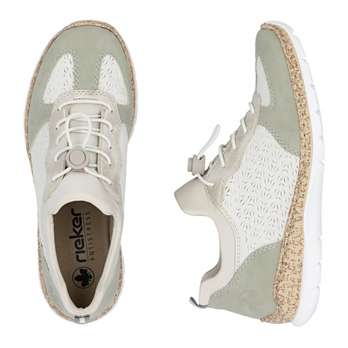 Rieker Women's White/Multi Lace/Slip-On Sneakers – N4260-80