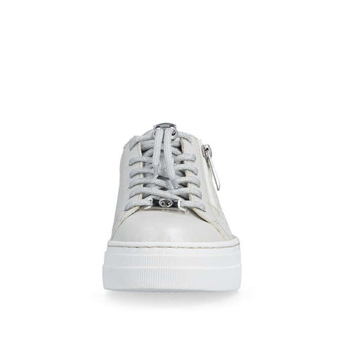 Rieker Women's Silver Zip & Lace Fashion Trainers – N4960-90