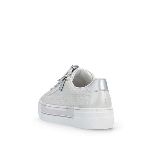 Rieker Women's Silver Zip & Lace Fashion Trainers – N4960-90
