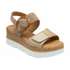 Lotus Natural and Gold Leather Cammie 6cm Flatform Sandals ULP268FY