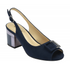 Lotus Elena Navy Peep-Toe Slingback Shoes – Buckle Detail Block Heels – ULS625