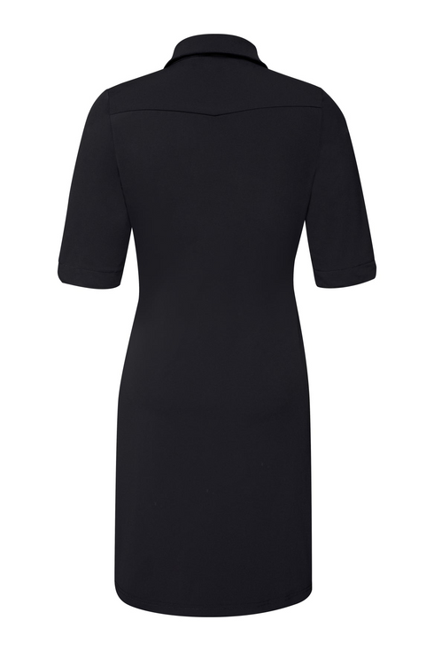 Kimara Women's Nikki Travel Fabric Polo Midi Dress Dark Blue