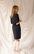 Kimara Women's Nikki Travel Fabric Polo Midi Dress Dark Blue
