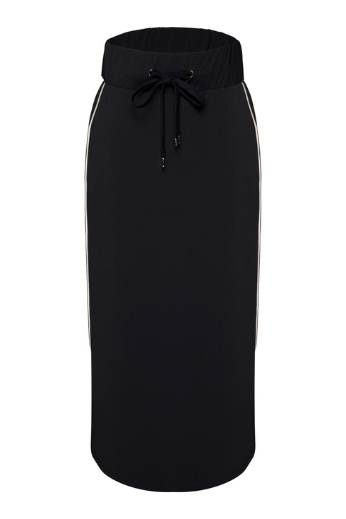 Kimara Women's Nina Travel Lurex Midi Skirt Dark Blue