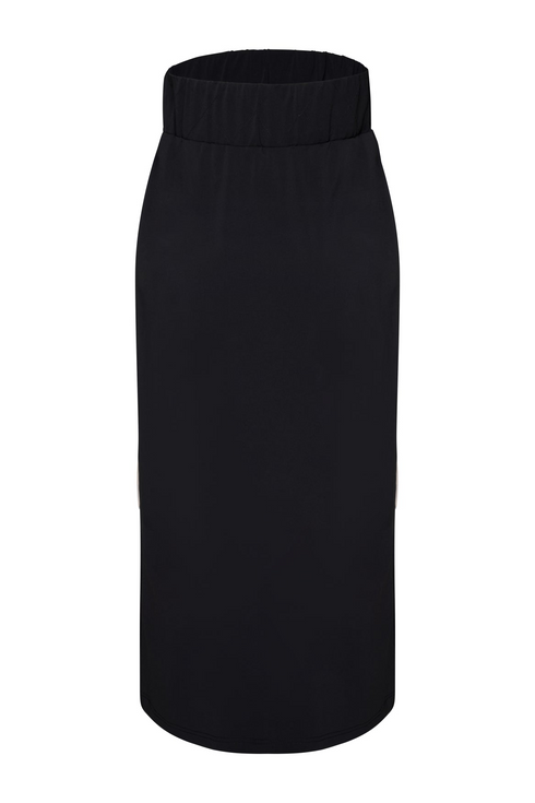 Kimara Women's Nina Travel Lurex Midi Skirt Dark Blue