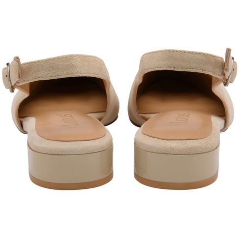Lotus Morton Nude Suede Slingback Shoes – Pointed-Toe Kitten Heels – ULS619