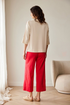 PERUZZI Womens Tab Detail Half Sleeve Top S26184