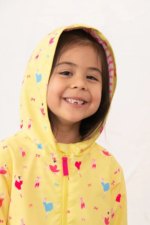 Lighthouse Girls Olivia Waterproof Hooded Jacket in Ballerina Bounce