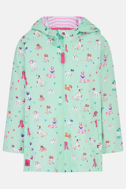 Lighthouse Girls Olivia Waterproof Hooded Jacket in Dogs Day Out