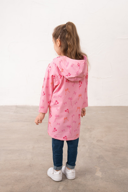 Lighthouse Girls Olivia Waterproof Hooded Jacket in Flowing Bows