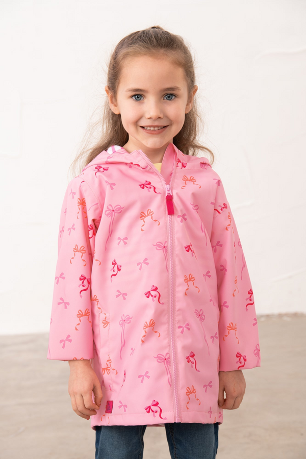Lighthouse Girls Olivia Waterproof Hooded Jacket in Flowing Bows