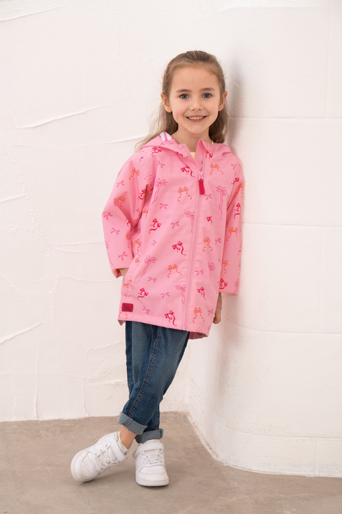Lighthouse Girls Olivia Waterproof Hooded Jacket in Flowing Bows