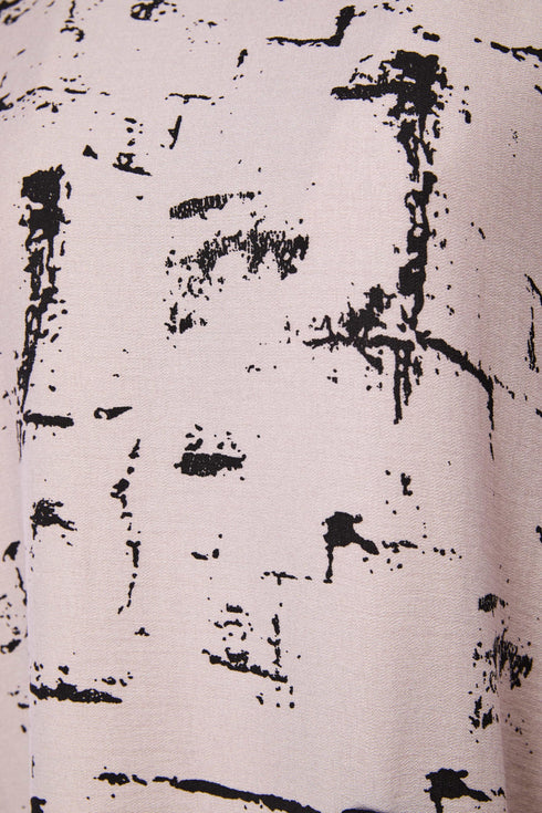 ORA Jacquard Print Dress with Contrast Strip and Pocket ORS25117