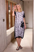ORA Jacquard Print Dress with Contrast Strip and Pocket ORS25117