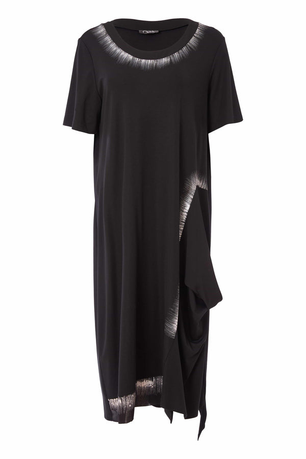 ORA Faded brush print dress neckline ORS25125