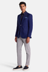 Benetti Menswear Oscar Navy Tapered Fit Stretch Cotton Formal Shirt