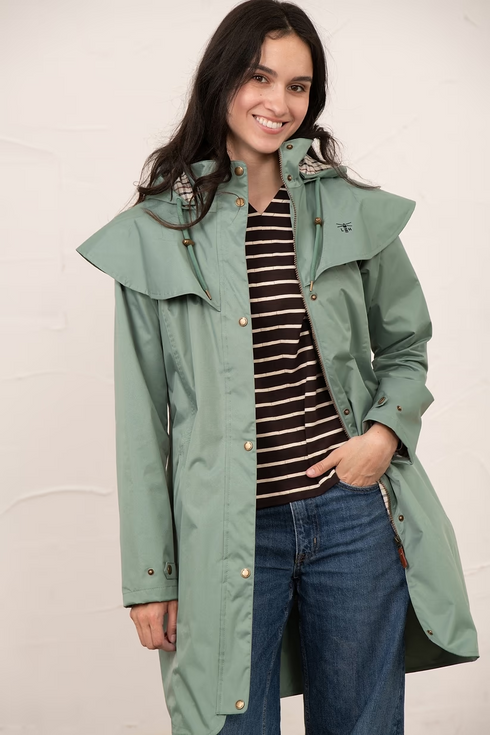 Lighthouse Outrider AW26 in Sage 3/4 Length Waterproof Heritage Raincoat
