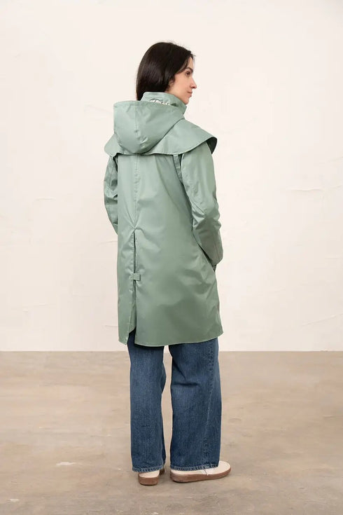 Lighthouse Outrider AW26 in Sage 3/4 Length Waterproof Heritage Raincoat