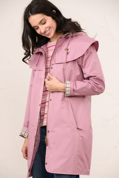 Lighthouse Outrider AW26 in Wild Rose Pink 3/4 Length Waterproof Heritage Raincoat