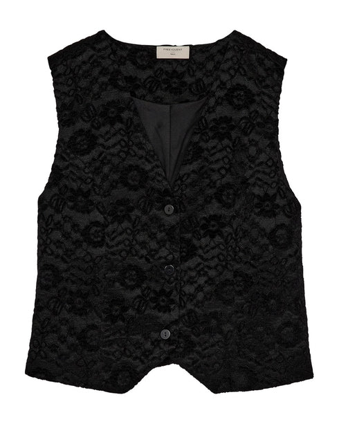 Freequent FQGry Velvet Lace Waistcoat 205154