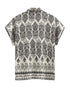 Freequent JONY Shirt Beige and Black Patterned Short Sleeve 208019