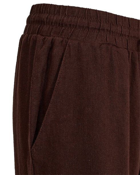 Freequent LAVA Ankle Pants Brown Linen Blend 124620CB