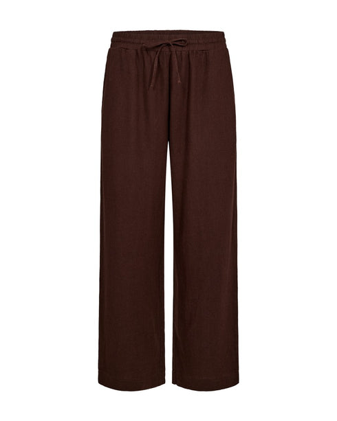 Freequent LAVA Ankle Pants Brown Linen Blend 124620CB