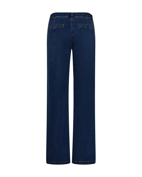 Freequent FQISADORA-PANTS Wide Leg Denim Pants 209004 Medium Blue Denim