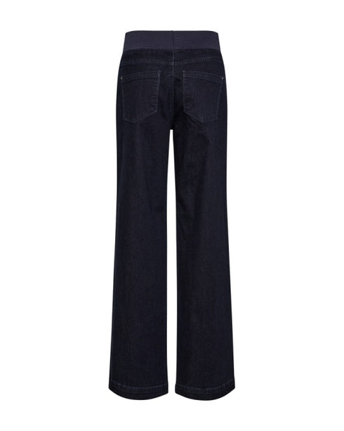 Freequent FQSHANTAL-PANTS Wide Leg Denim Pants 205438 Dark Blue