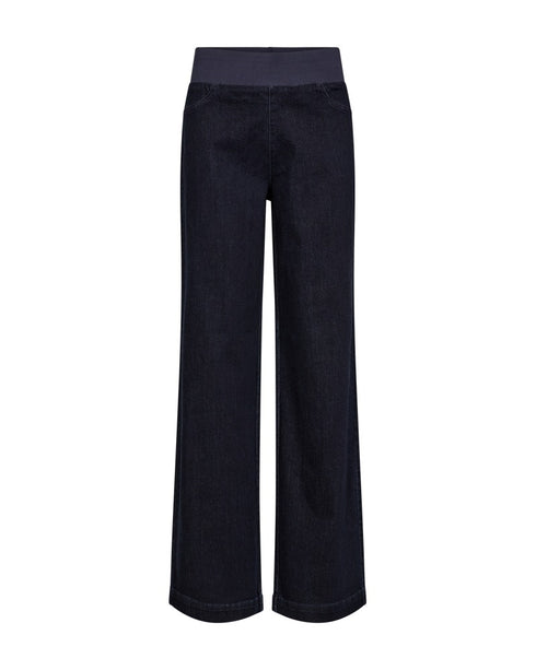 Freequent FQSHANTAL-PANTS Wide Leg Denim Pants 205438 Dark Blue