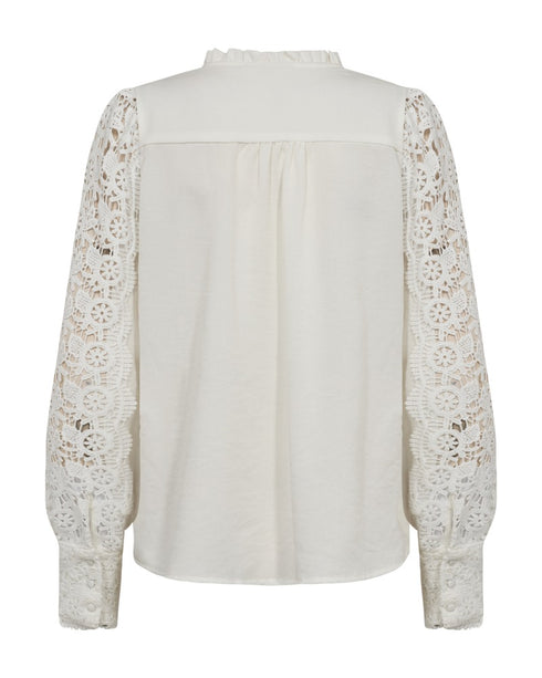 Freequent FQESSA Blouse 205567 - Long Sleeve Blouse with Lace Details