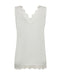 Freequent Womens Off White Lace Detail V-Neck Top 206329