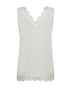 Freequent Womens Off White Lace Detail V-Neck Top 206329