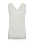 Freequent Womens Off White Lace Detail V-Neck Top 206329