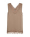 Freequent Womens Desert Taupe Lace Detail V-Neck Top 206329