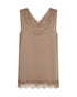 Freequent Womens Desert Taupe Lace Detail V-Neck Top 206329