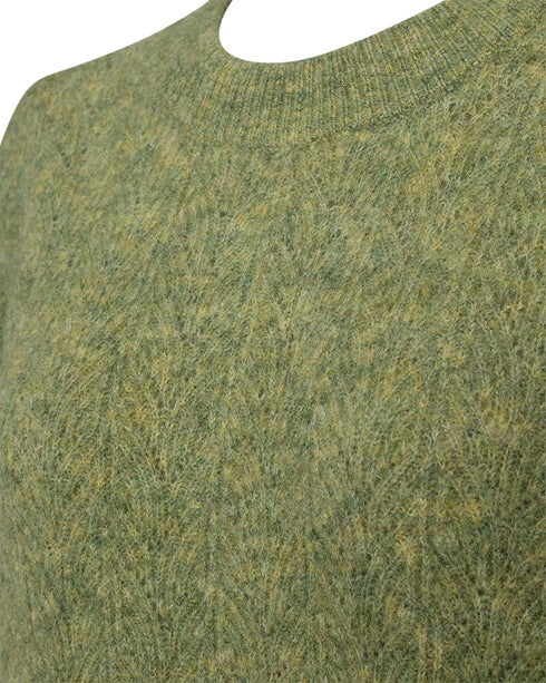 Freequent FQGRSEVALIN Fern Melange Pullover with Puff Sleeves 206716