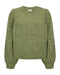 Freequent FQGRSEVALIN Fern Melange Pullover with Puff Sleeves 206716
