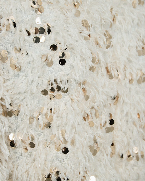 Freequent FQNolla Velvet Sequin Blouse – Beige | Elegant Women’s Occasion Top 207136