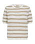 Freequent FQDODO Short Sleeve Striped Cotton Knit – Star OffWhite / Silver Mink – 207309